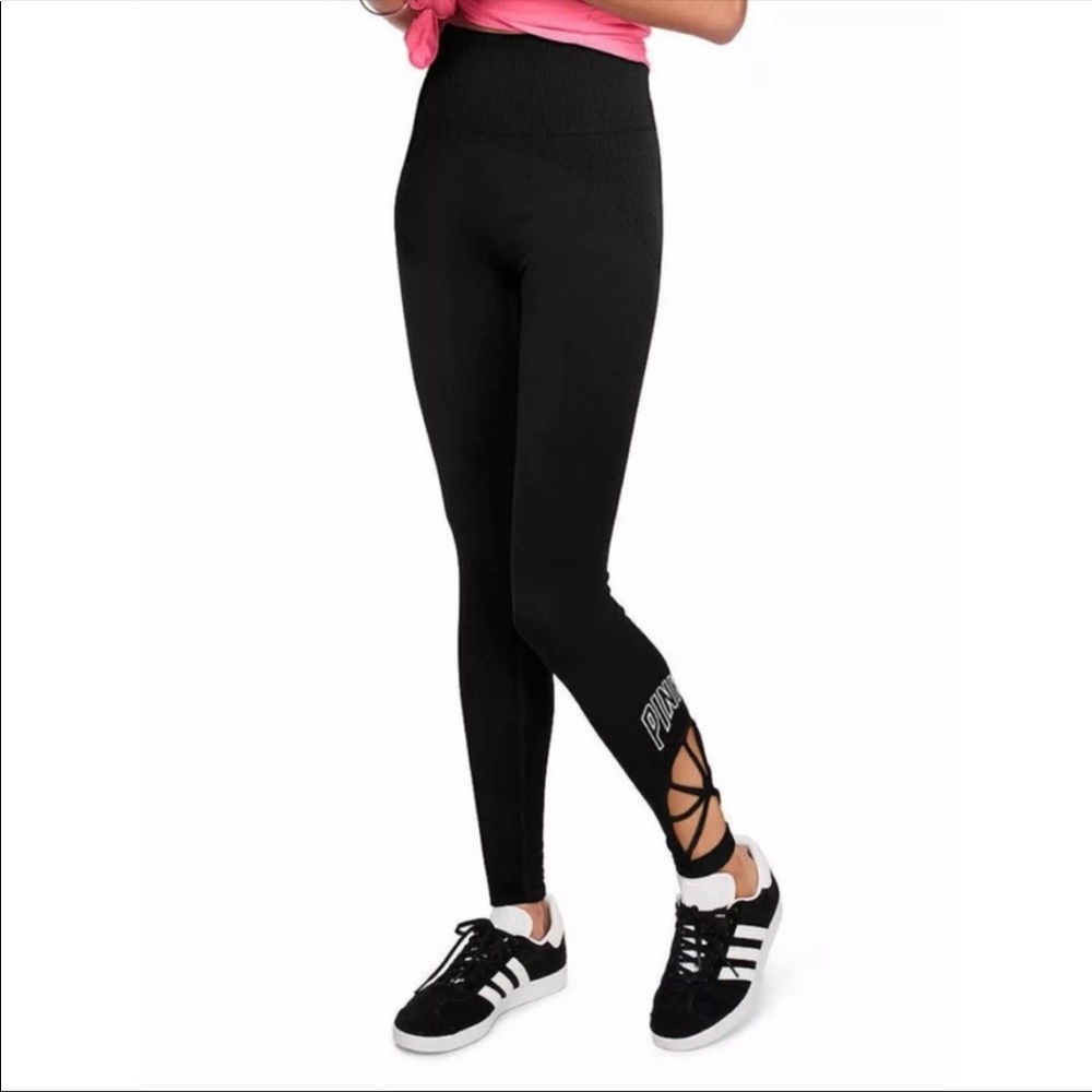 Victoria's Secret PINK Ultimate Seamless Legging Ankle Cutouts Size Large